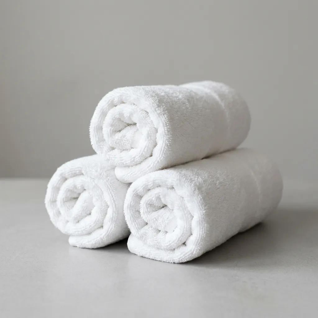 Rolled triple towel